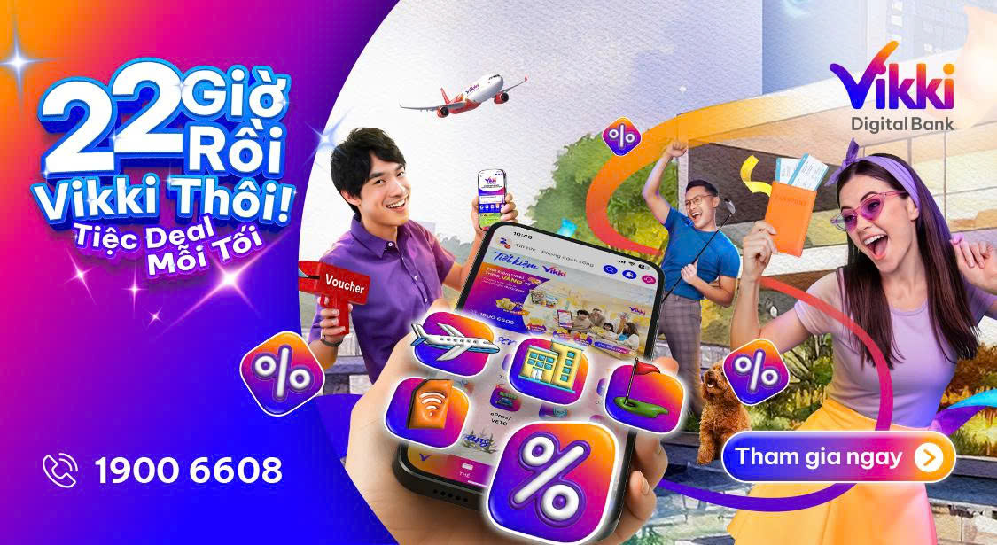 Đại tiệc khuyến mãi hot nhất từ 22h mỗi tối chỉ có trên app Vikki