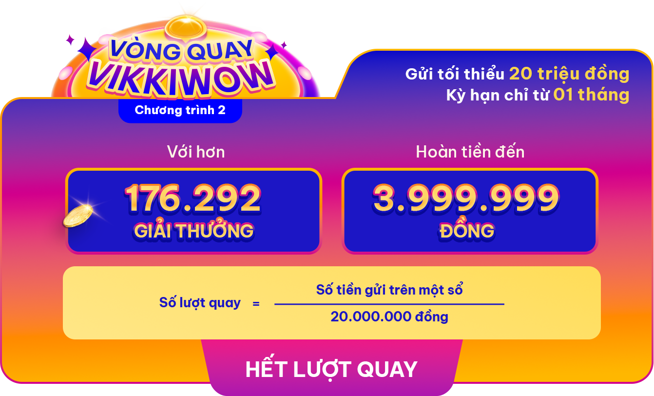 Hết lượt quay VikkiWOW