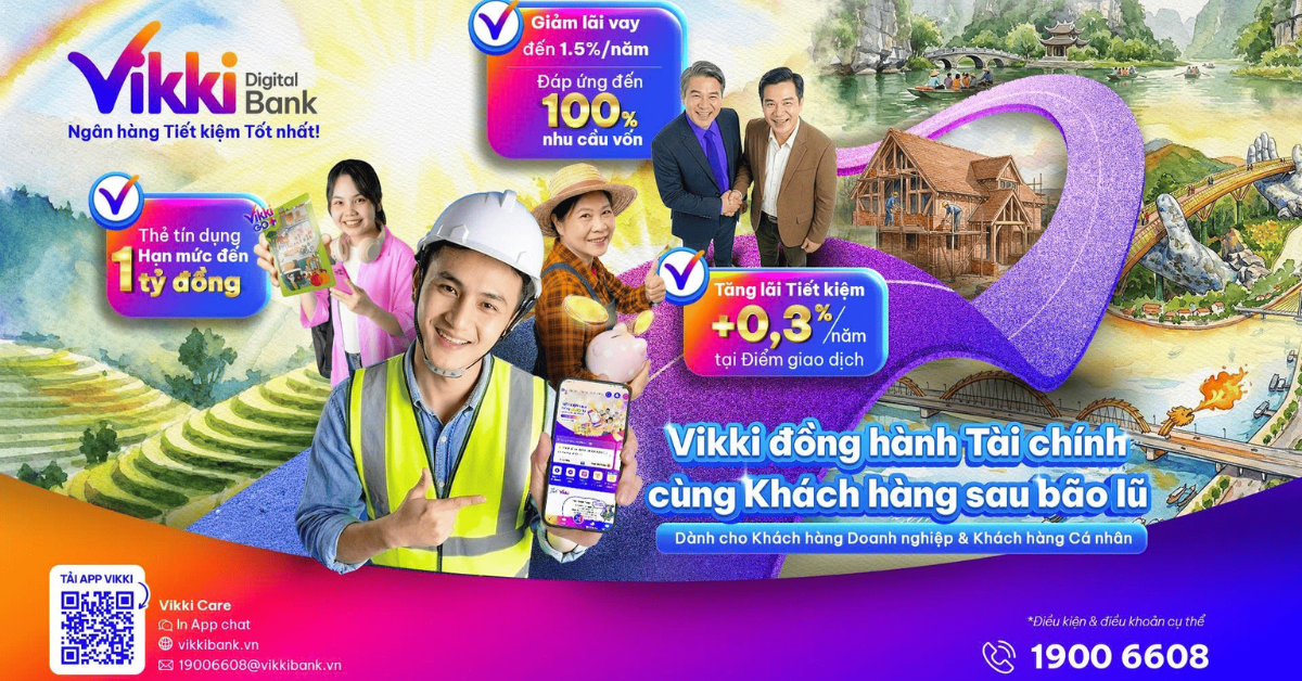 Vikki Bank hỗ trợ tài chính cho bà con vùng lũ