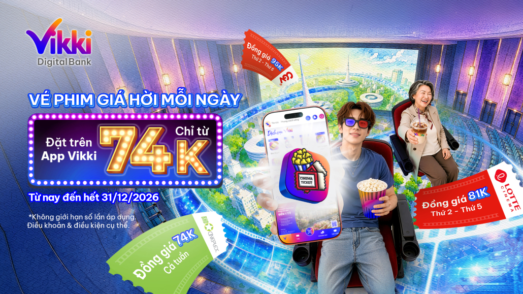 Ưu đãi khi mua vé xem phim trên app Vikki