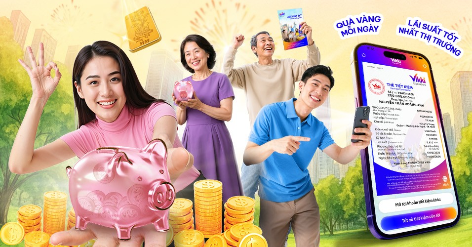 Gửi tiết kiệm Online với lãi suất tốt tại Vikki Digital Bank