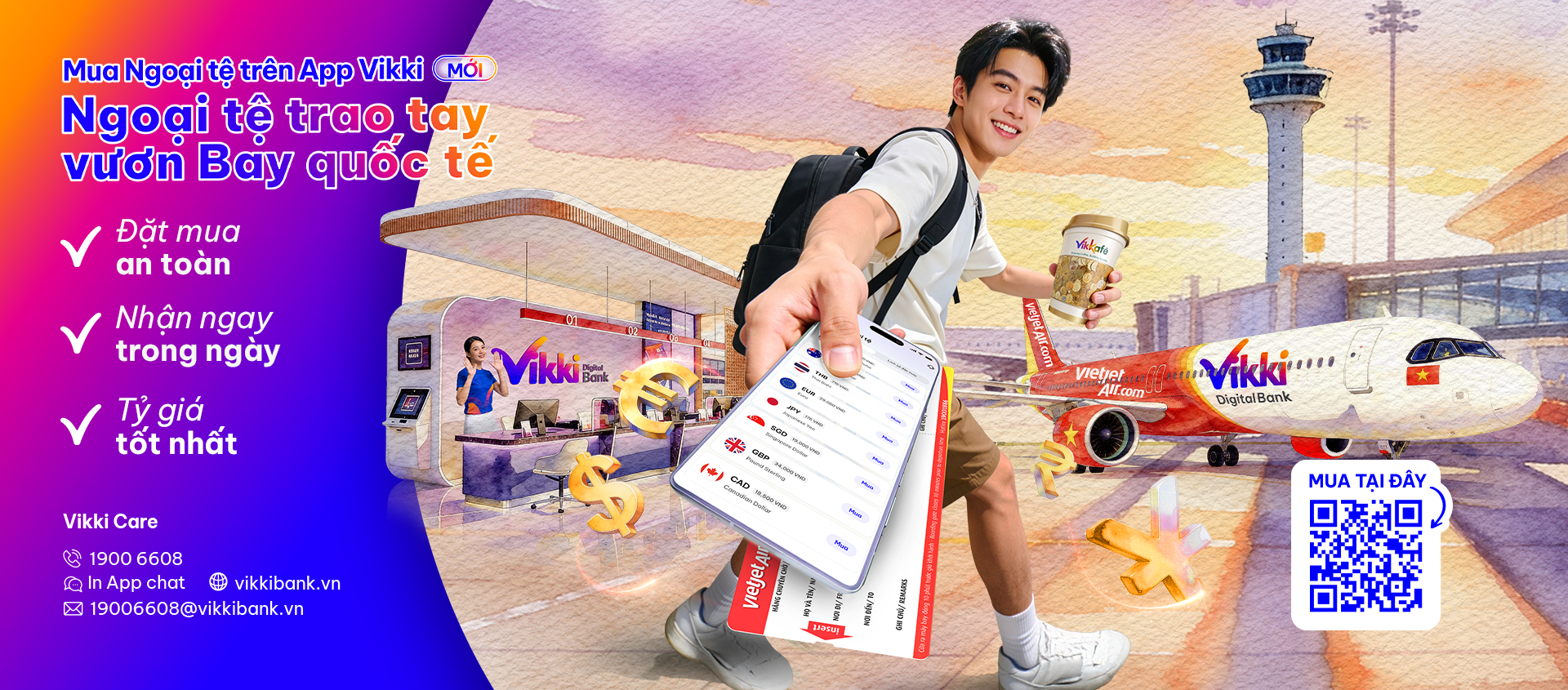 Mua ngoại tệ trên App Vikki chuẩn pháp lý, tỷ giá tốt