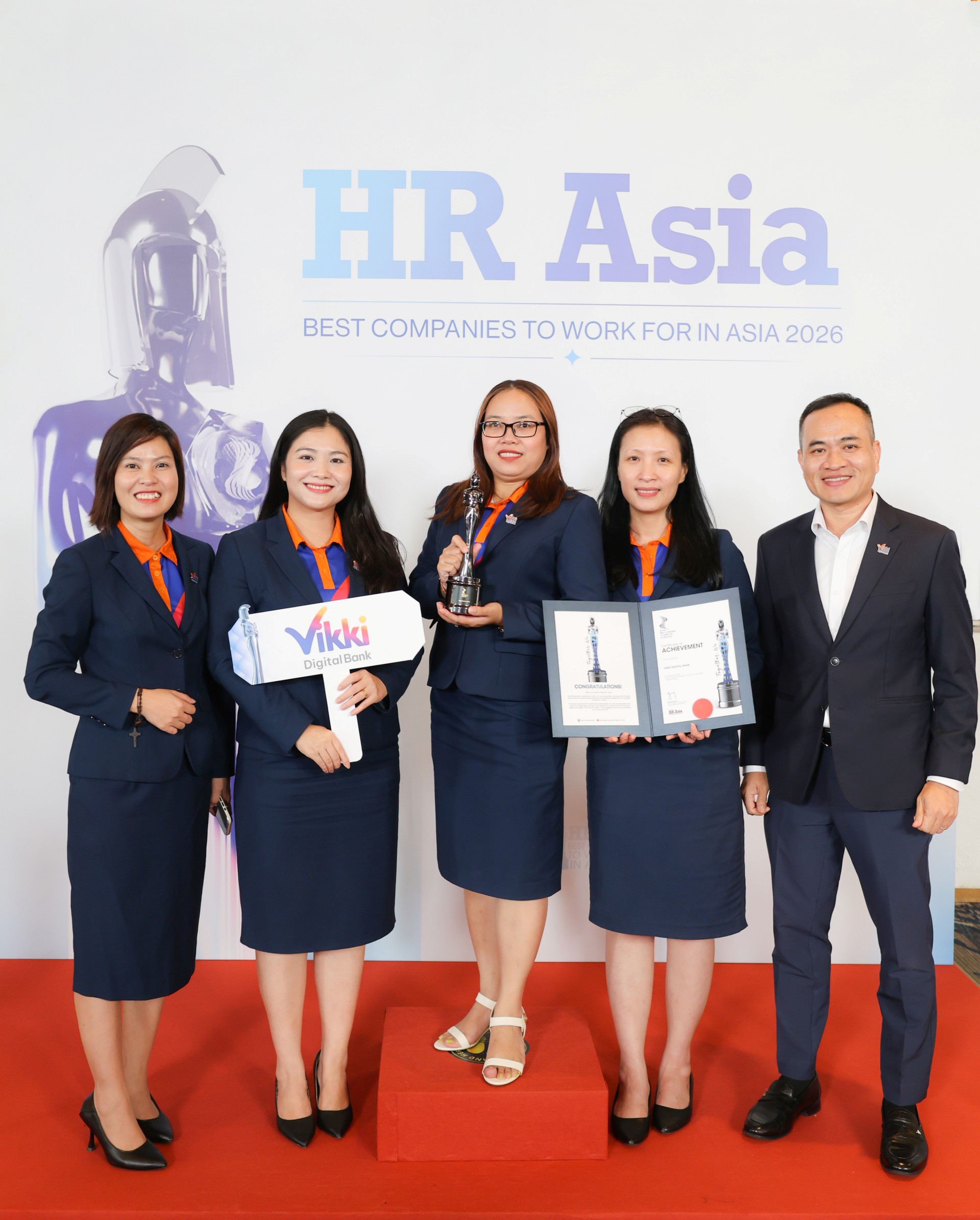 Vikki Digital Bank được vinh danh HR Asia Best Companies to Work for in Asia 2026 – Nơi làm việc tốt nhất Châu Á